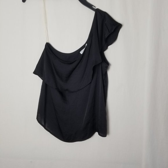 NWT Love,Fire black silky off the shoulder tank top women's size Medium (42) - Picture 8 of 9